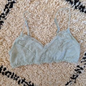 Mint green lace bralette, S